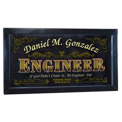 Personalized 'Engineer' Decorative Framed Mirror (M4006)
