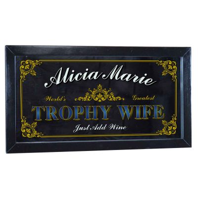 Personalized 'Trophy Wife' Decorative Framed Mirror (M4031)
