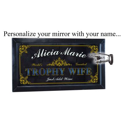 Personalized 'Trophy Wife' Decorative Framed Mirror (M4031)