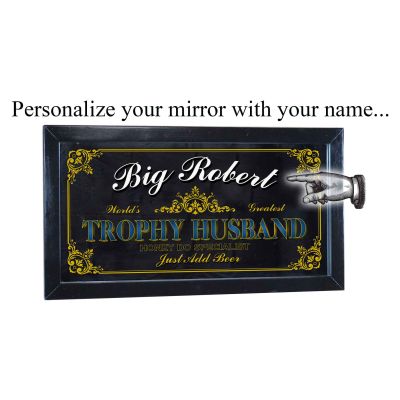 Personalized 'Trophy Husband' Decorative Framed Mirror (M4032)
