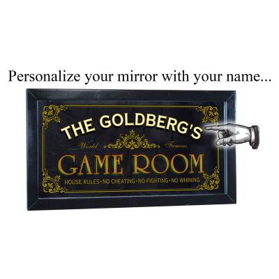 Personalized 'Game Room' Decorative Framed Mirror (M4037)