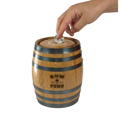 'Rum Fund' Mini Oak Barrel Bank (PB113)