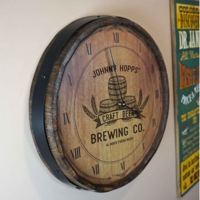 "Brewing Co." Quarter Barrel Clock (B352)