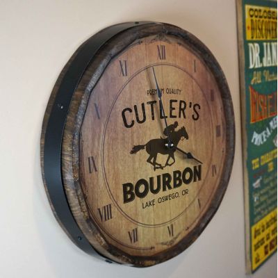 Personalized "Bourbon" Quarter Barrel Clock (B833)