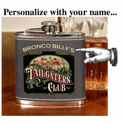 'TaleGaters Club' Personalized Leather Flask B812