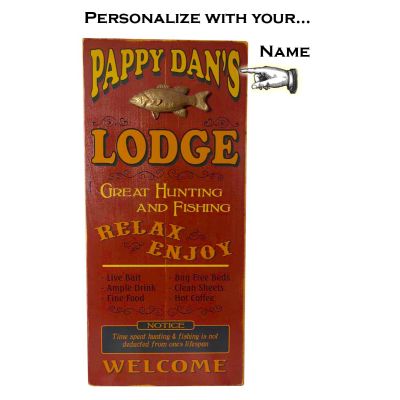 'Fishing Lodge'  Personalized Plank Sign (7080)