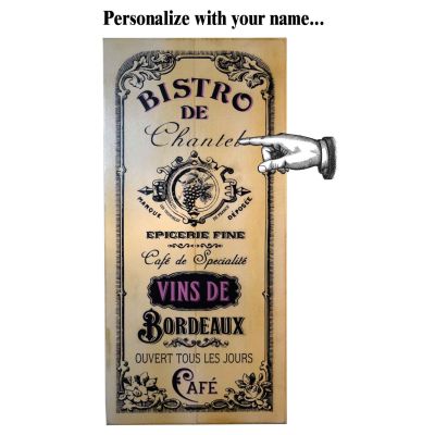 French Wine Bistro Plank Sign (7089)