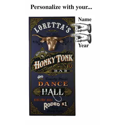 Honky Tonk Plank Sign (7091)