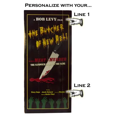 'Butcher of New Deli'  Personalized Plank Sign (MOVP_555)