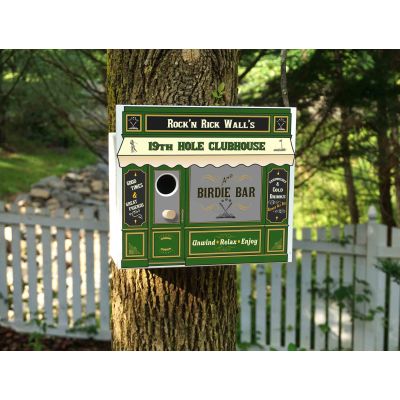 Personalized 19th Hole Clubhouse Birdhouse (Q101)