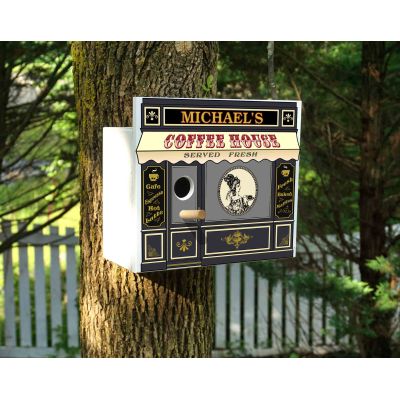 Personalized Coffee House Birdhouse (Q124)
