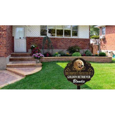 Personalized Protected by 'Golden Retriever' sign (wulf11)  Wulfsburg Sign