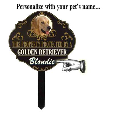 Personalized Protected by 'Golden Retriever' sign (wulf11)  Wulfsburg Sign