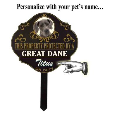 Personalized Protected by 'Great Dane' sign (wulf12)   Wulfsburg Sign