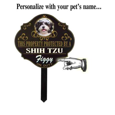 Personalized Protected by 'Shih Tzu' sign (wulf18)  Wulfsburg Sign