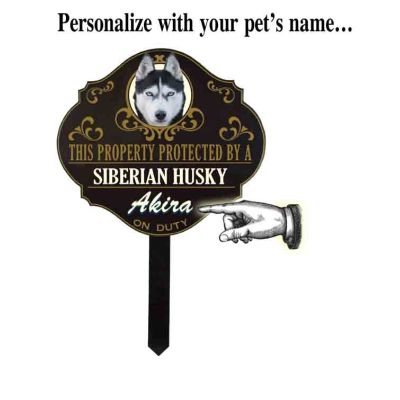 Personalized Protected by 'Siberian Husky' sign (wulf19)   Wulfsburg Sign
