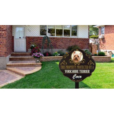Personalized Protected by 'Yorkshire Terrier' sign (wulf20) Wulfsburg Sign