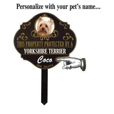 Personalized Protected by 'Yorkshire Terrier' sign (wulf20) Wulfsburg Sign