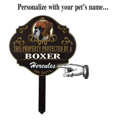 Personalized Protected by 'Boxer' sign (wulf3)  Wulfsburg Sign