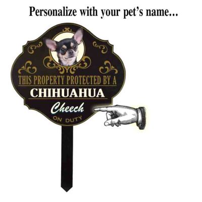 Personalized Protected by 'Chihuahua' sign (wulf5)  Wulfsburg Sign