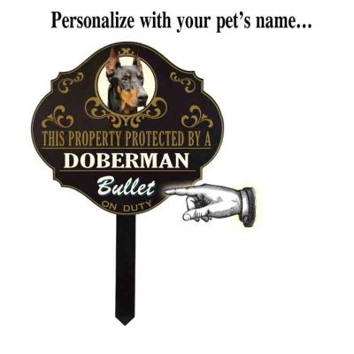 Personalized Protected by 'Doberman' sign (wulf7) Wulfsburg Sign