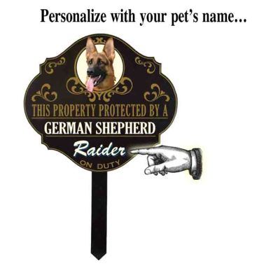 Personalized Protected by 'German Shepherd' sign (wulf9) Wulfsburg Sign