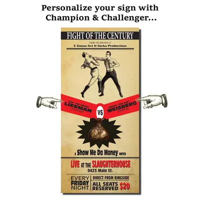 Personalized Boxing Vaudeville Sign