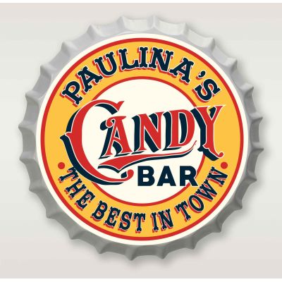 Personalized Candy Bar Bottle Cap Sign