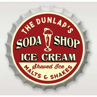 Personalized Soda Shop Bottle Cap Sign