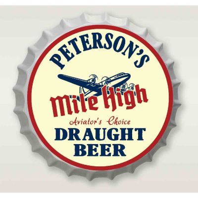Personalized Mile High Aviation Bottle Cap Sign