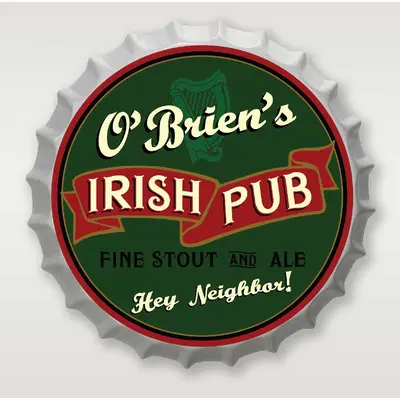 Personalized Irish Pub Bottle Cap Sign