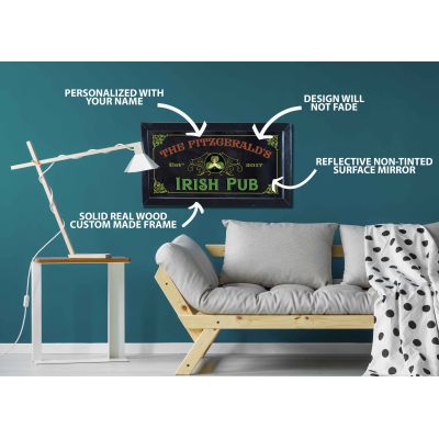 'Irish Pub' Personalized Bar Mirror
