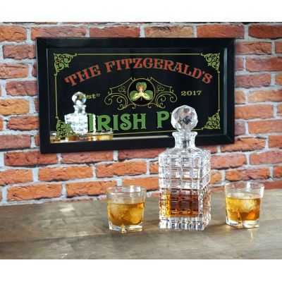 'Irish Pub' Personalized Bar Mirror
