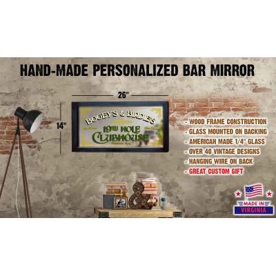 Personalized 19th Hole Clubhouse Decorative Framed Mirror