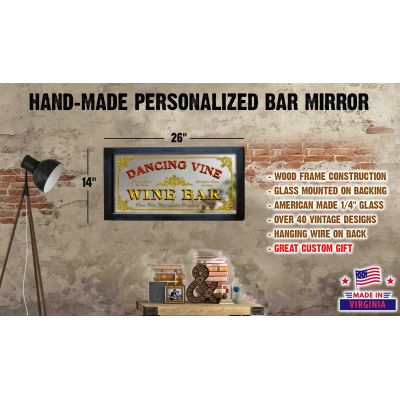 Personalized 'Wine Bar' Decorative Framed Mirror