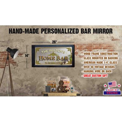 Personalized 'Home Bar' Decorative Framed Mirror