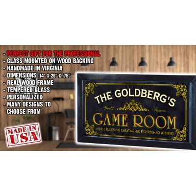 Personalized 'Game Room' Decorative Framed Mirror
