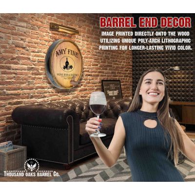 'Wine Bar Bistro' Personalized Quarter Barrel Sign (B312)