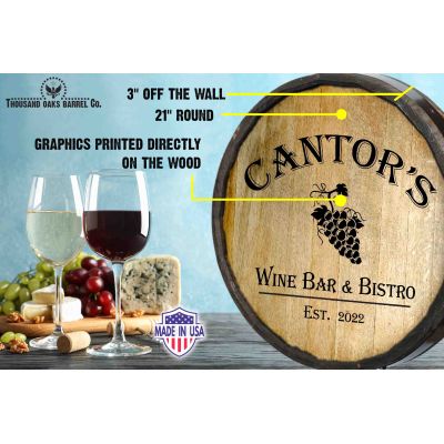 'Wine Bar & Bistro' Quarter Barrel Sign (QB325)