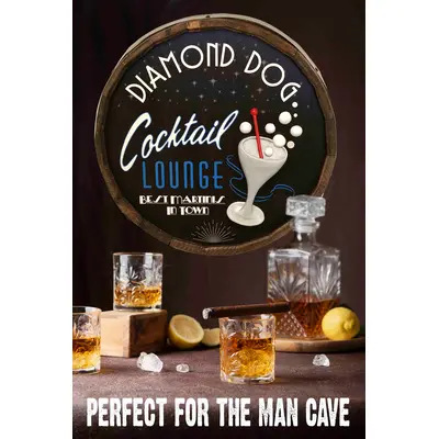 'Cocktail Lounge' Personalized Quarter Barrel Sign