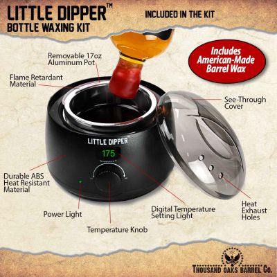 Little Dipper Bottle Waxing Kit showing digital temperature control, removable aluminum pot, and see-through lid.