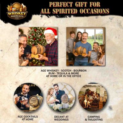 Cherry Bourbon whiskey making kit perfect gift for aging bourbon, scotch, rum and tequila at home, weddings, parties and camping.