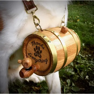 St. Bernard Dog Collar Oak Barrel
