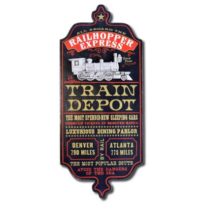 'Train Depot'  Personalized Dubliner Plank Sign (35)