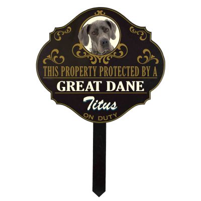 Personalized Protected by 'Great Dane' sign (wulf12)   Wulfsburg Sign