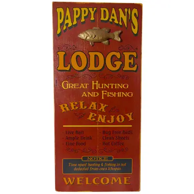 'Fishing Lodge'  Personalized Plank Sign (7080)