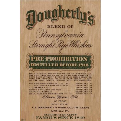 Dougherty's Straight Rye Whiskey Ad Sheet
