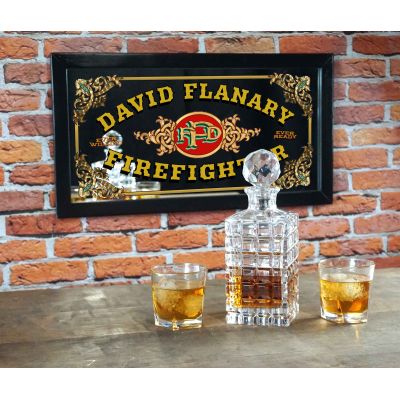 Personalized 'Firefighter' Decorative Framed Mirror (M4007)