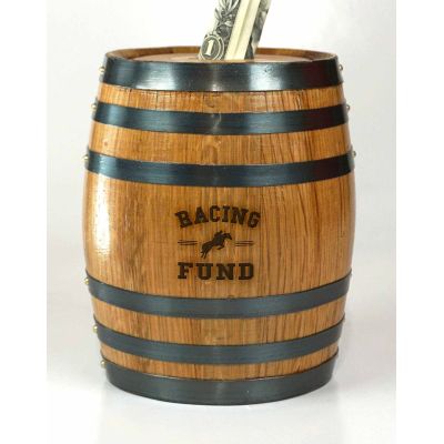 'Racing Fund' Mini Oak Barrel Bank (PB117)