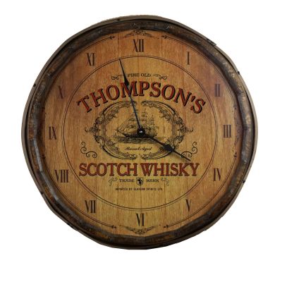 Personalized "Scotch Whisky" Quarter Barrel Clock (B548)